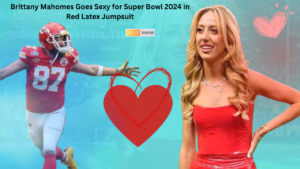 Brittany Mahomes Goes Sexy for Super Bowl 2024 in Red Latex Jumpsuit 